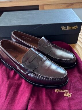 Allen Edmonds Burgundy Leather Penny Loafers